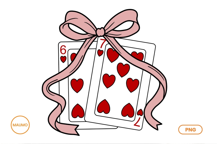 Valentine Playing Cards with Ribbon