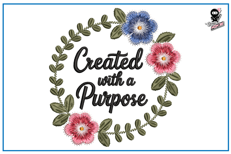 Created with a Purpose| Christian Embroidery Design