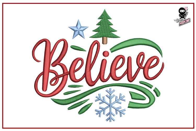 Believe | Christmas Embroidery Design