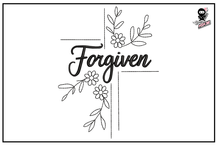 Forgiven | Christian Cross Embroidery Design