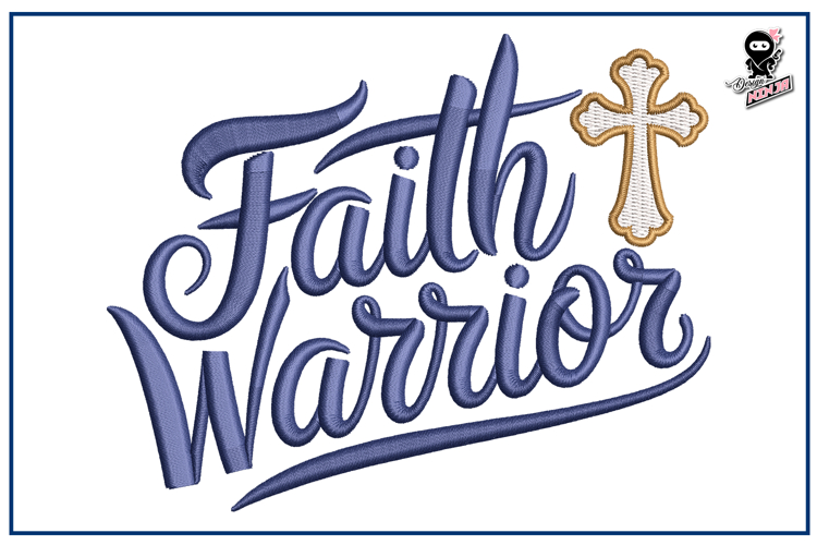 Faith Warrior | Christian Cross Embroidery Design