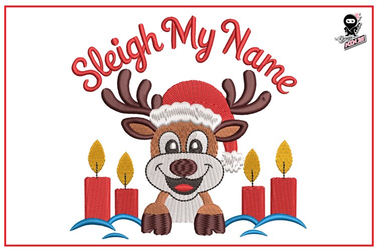 Sleigh My Name | Funny Christmas Embroidery Design example image 1