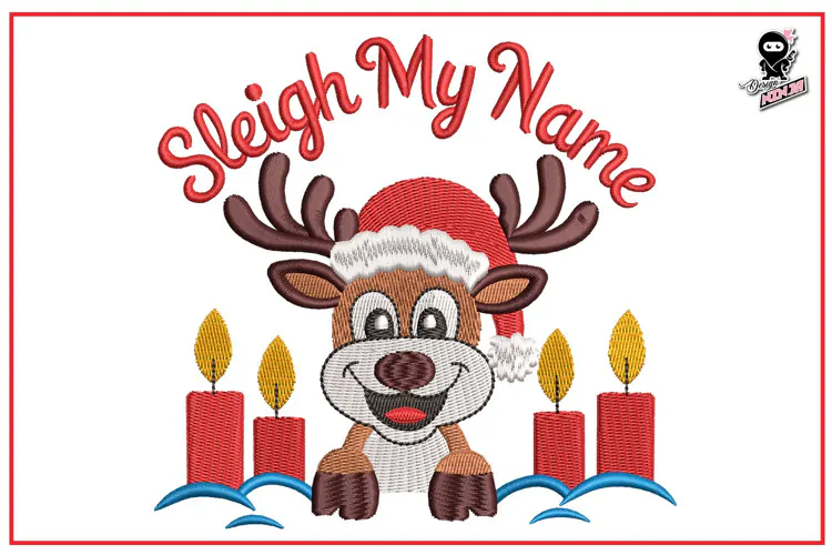 Sleigh My Name | Funny Christmas Embroidery Design