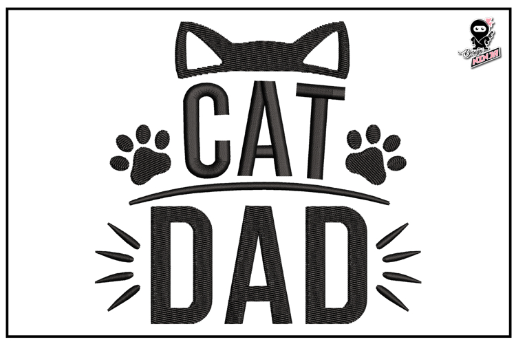 Cat Dad| Pet Embroidery Design