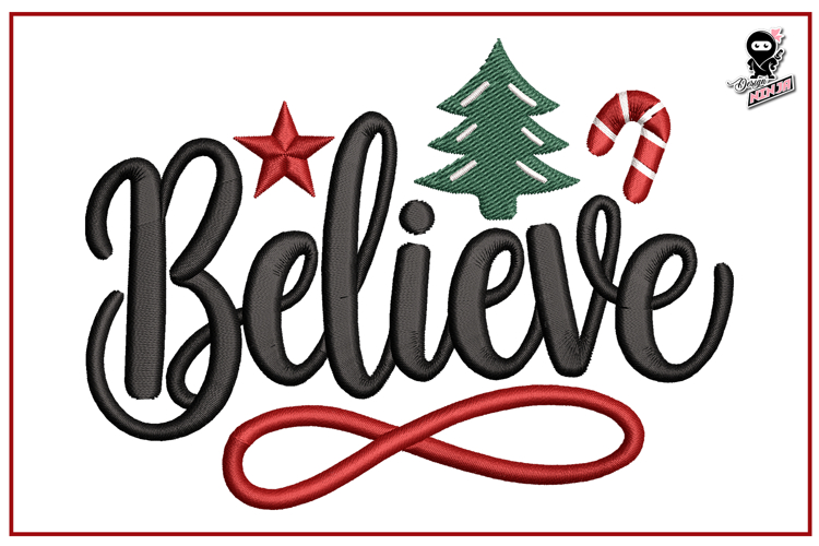 Believe | Christmas Embroidery Design
