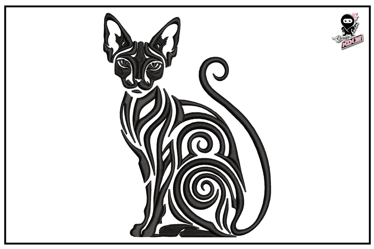 Sphynx Cat | Tribal Animal Embroidery Design