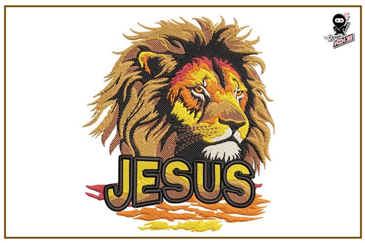 Lion of Judah | Christian Machine Embroidery Design example image 1