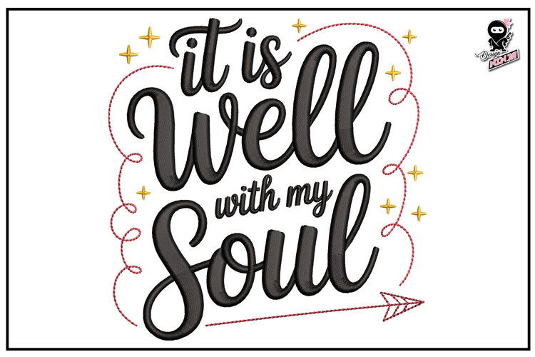 It Is Well with my Soul | Christian Quote Embroidery
