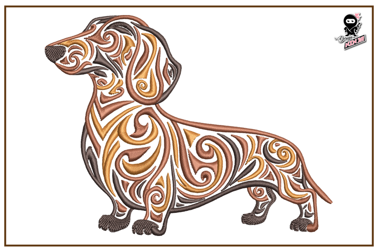 Dachshund Dog | Tribal Animal Embroidery Design