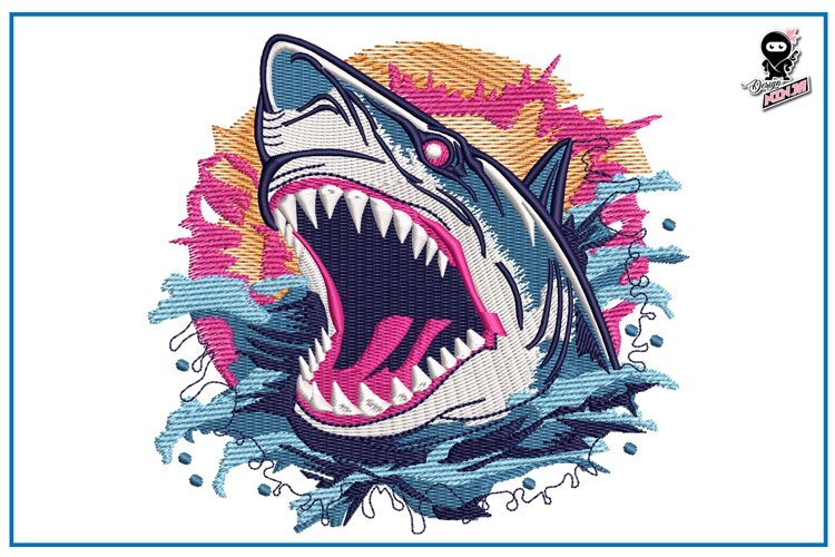 Shark | Animal Embroidery Design example image 1
