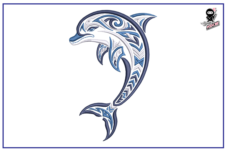 Dolphin | Tribal Animal Embroidery Design
