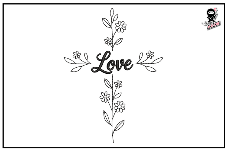 Love | Christian Cross Embroidery Design