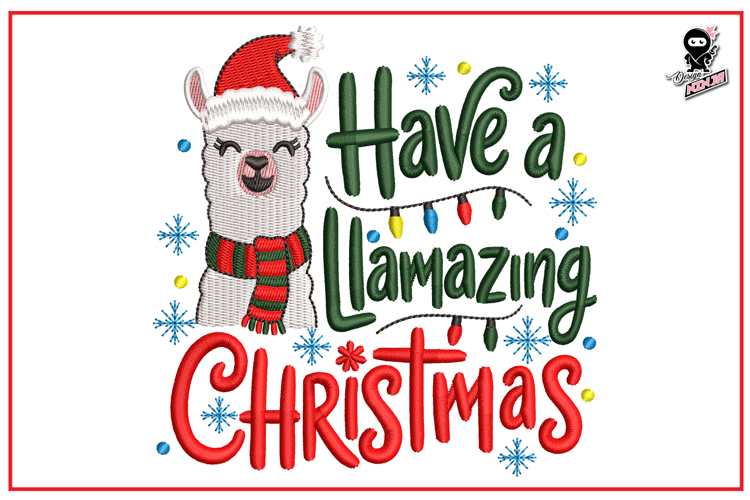 Funny Christmas Quote Llama | Machine Embroidery Design