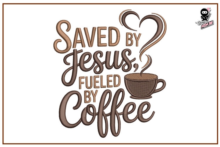 Saved By Jesus | Christian Quote Embroidery Design