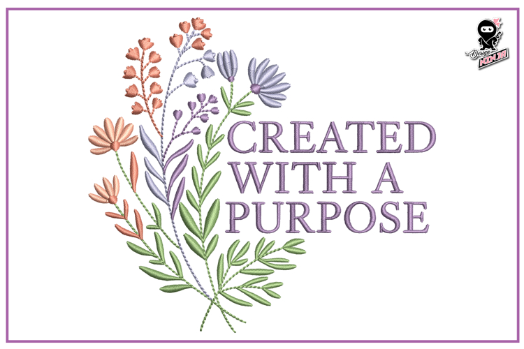 Created with a Purpose| Christian Embroidery Design