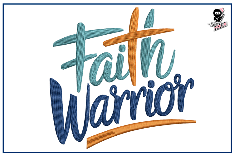 Faith Warrior | Christian Cross Embroidery Design