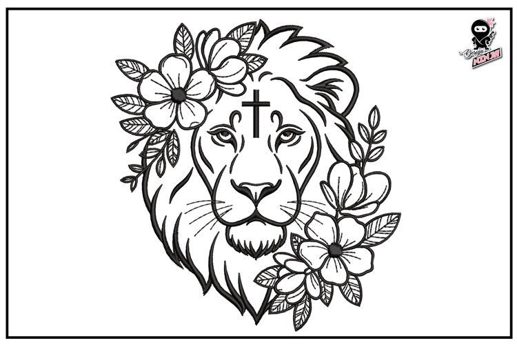 Lion of Judah Machine Embroidery Design example image 1