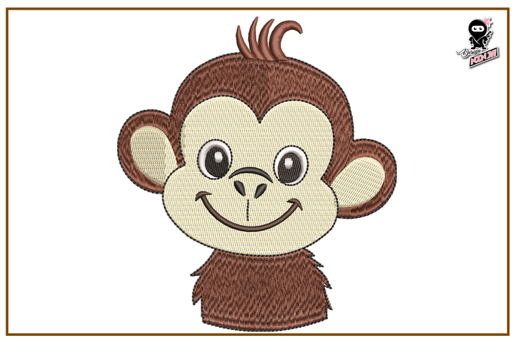 Baby Monkey | Cute Animal Embroidery Design