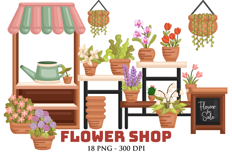 Cute booth that sells various of flowers