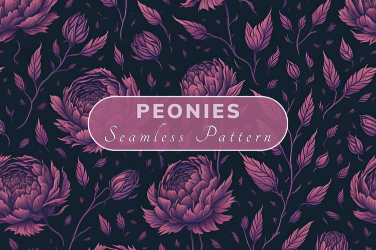 Peonies Seamless Pattern example image 1