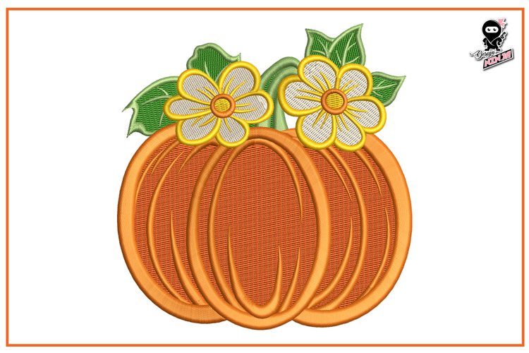 Floral Pumpkin| Fall Embroidery Design