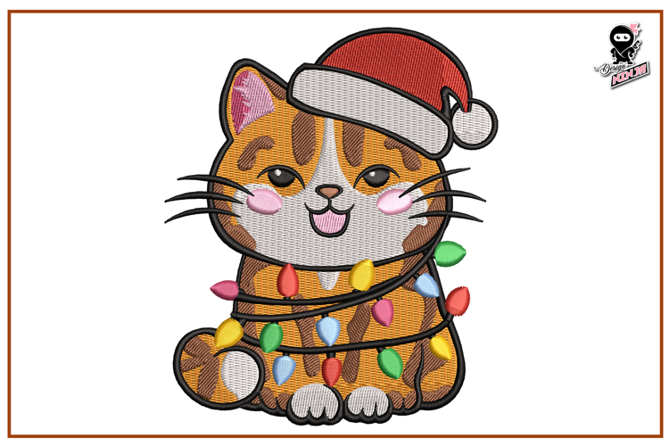 Christmas Cat | Cute Festive Embroidery Design