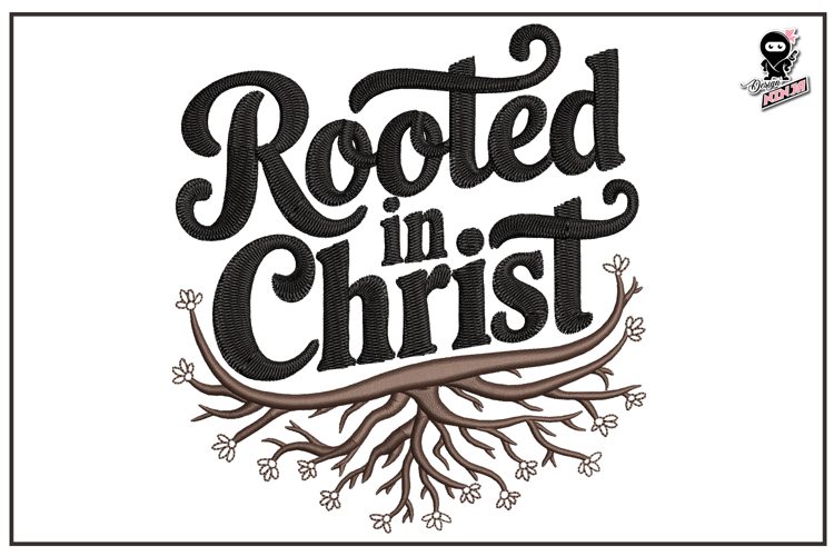 Rooted in Christ | Christian Embroidery Design