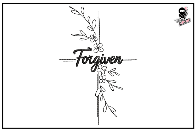 Forgiven | Christian Cross Embroidery Design