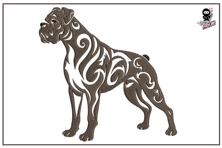 Boxer Dog| Tribal Animal Embroidery Design