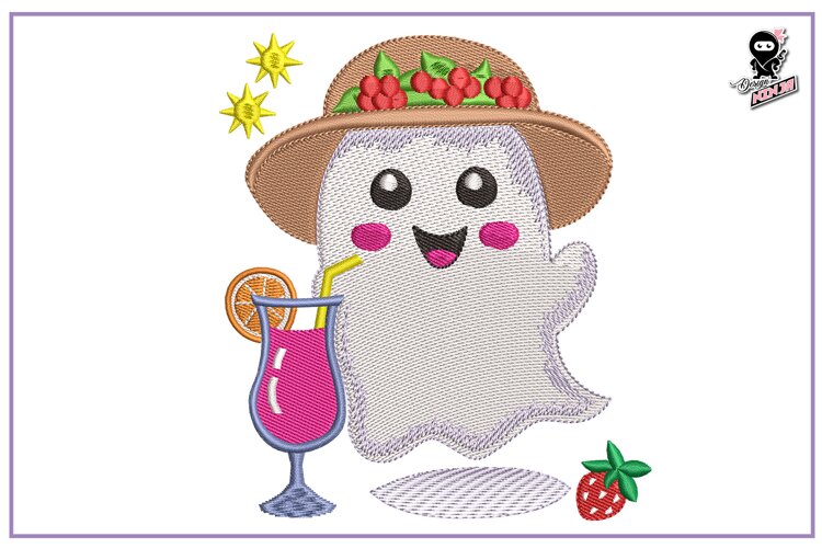 Halloween Ghost | Funny Halloween Embroidery example image 1