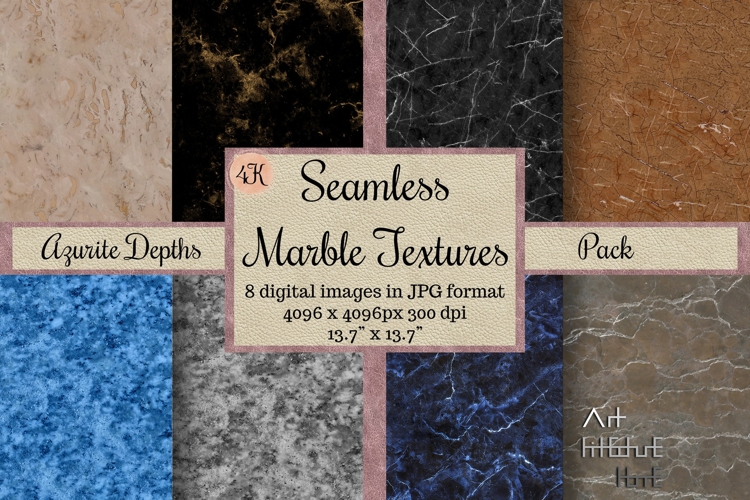 Seamless Marble Textures Azurite Depths Pack 8 JPG 4K Digita