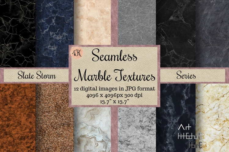 Seamless Marble Textures Slate Storm 12 JPG 4K Digital Paper