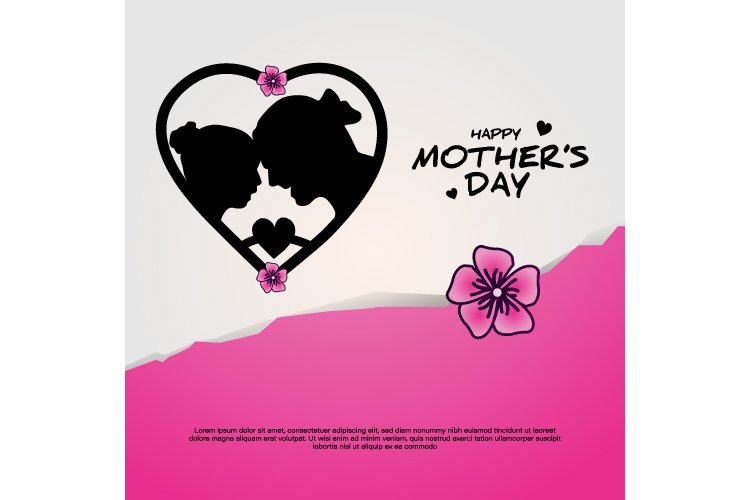 Creative paper scrap banner design happy mothers day