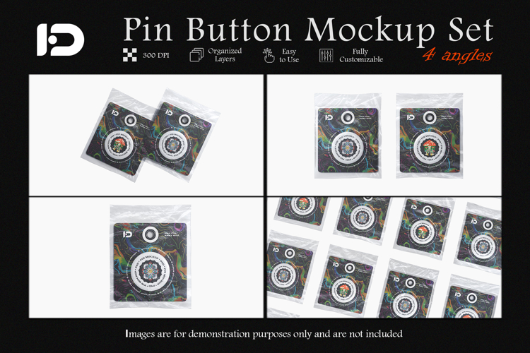 Pin Button Mockup Set