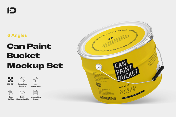 Can Paint Bucket Mockup Set
