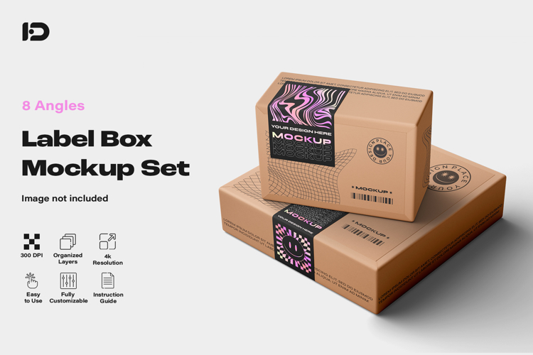 Adhesive Sealing Labels Mockup Set
