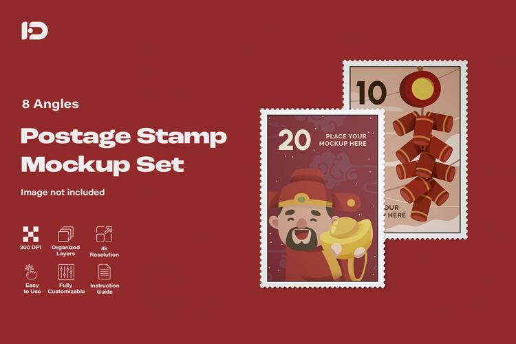 Postage Stamp Mockup Set