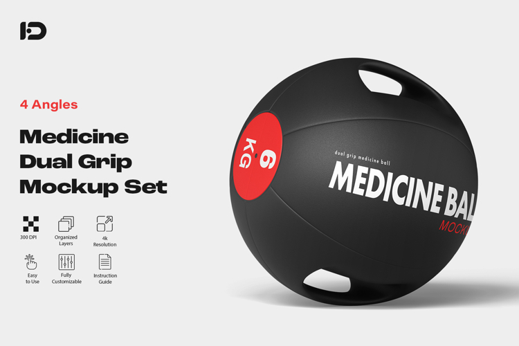 Medicine Dual Grip Ball Mockup Set