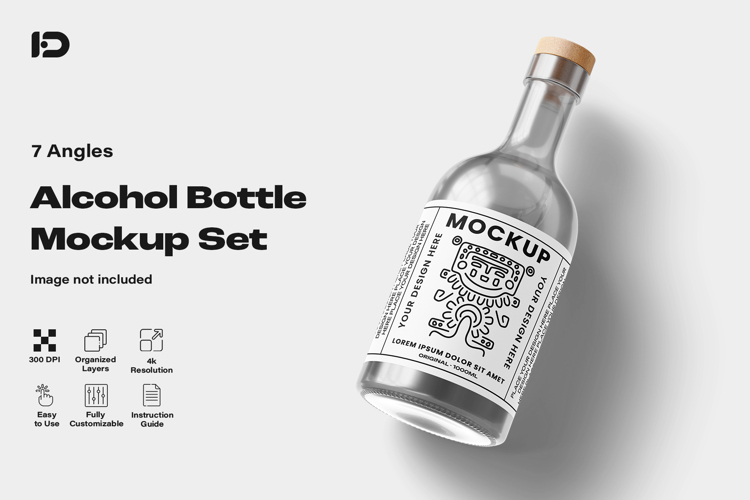 Alcohol Bottle Mockup Set