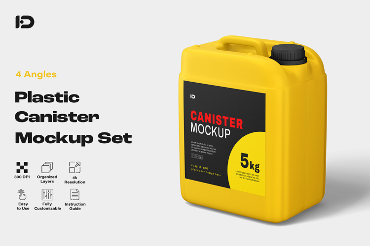 Plastic Canister Mockup Set
