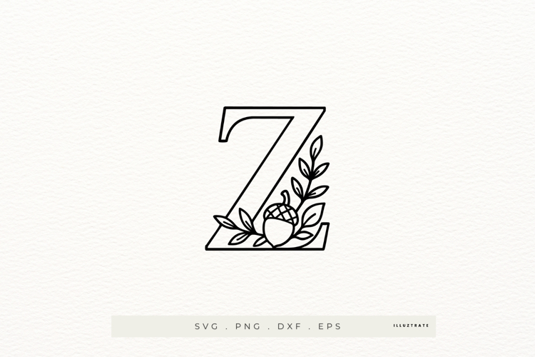 Letter Z Autumn Alphabet | Line Art of the Letter Z