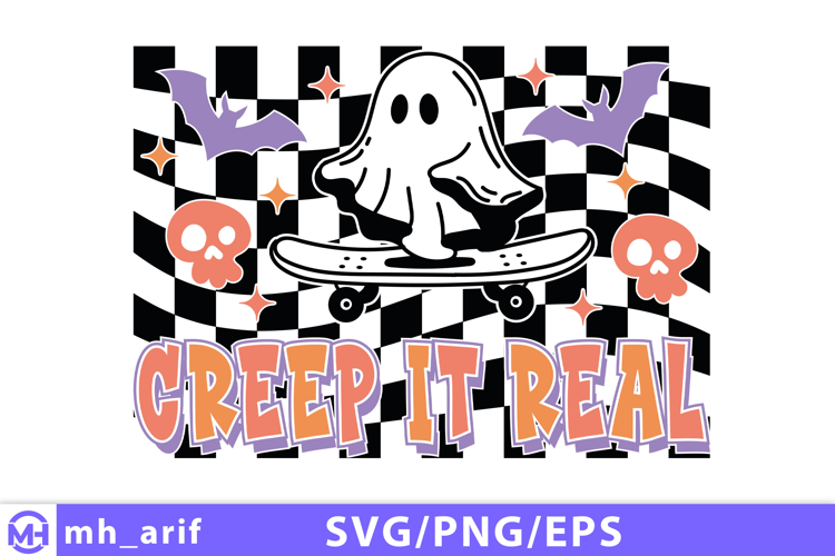 Retro Halloween Creep It Real SVG PNG T-shirt Design