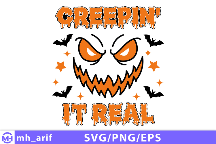 Creepin It Real Halloween SVG PNG T-shirt Design