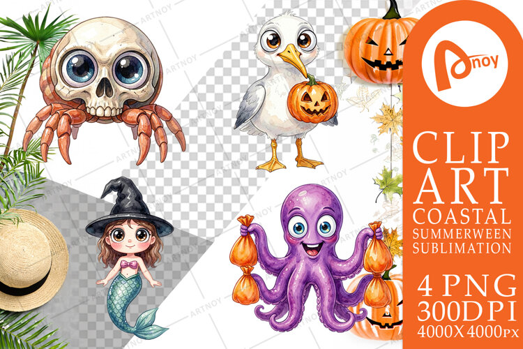 Creepy Coastal Summerween Sublimation example image 1