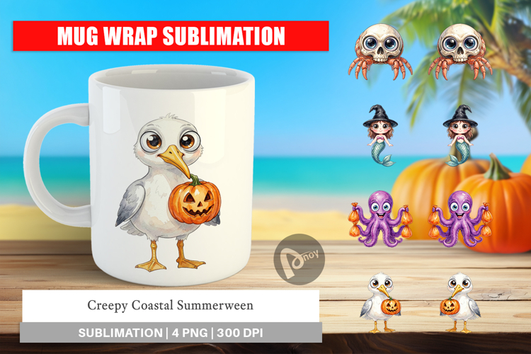 Creepy Coastal Summerween Mug Wrap