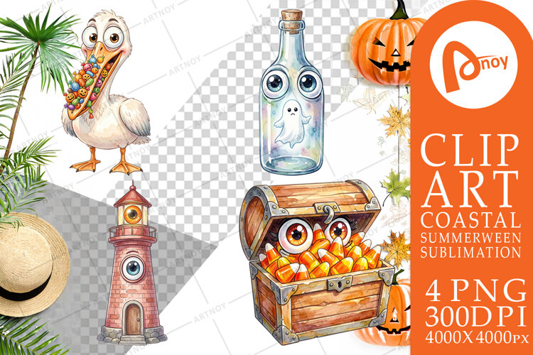 Creepy Coastal Summerween Sublimation example image 1