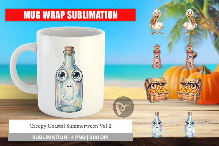 Creepy Coastal Summerween Mug Wrap