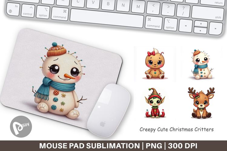 Creepy Cute Christmas Mouse Pad