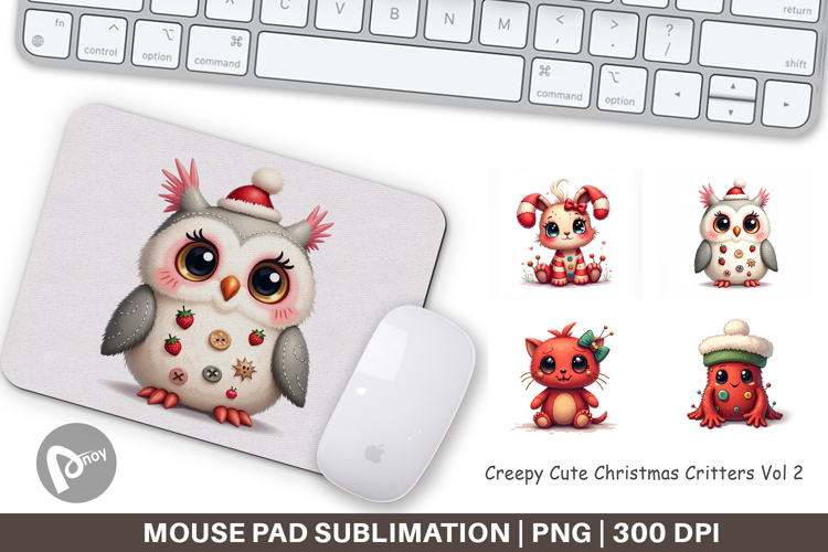 Creepy Cute Christmas Mouse Pad