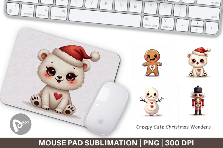 Creepy Cute Christmas Mouse Pad